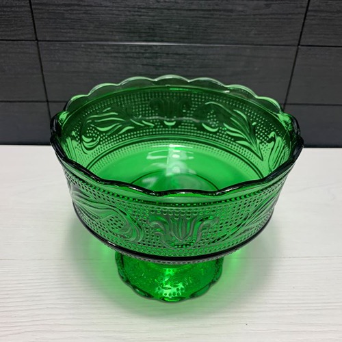 미국 빈티지 클리블랜드 E.O. BRODY CO. 올드빈티지 에머랄드그린 볼 Emerald Green Pedestal Glass Pedestal Bowl-Candy Or Fruit Dish