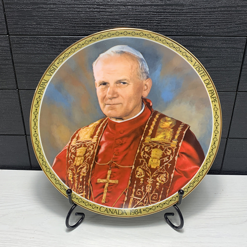 교황 요한바오로2세 1984년 캐나다방문 기념접시/Pope John Paul II Papal Visit Canada 1984 Collectable Plate Fine China Catholic